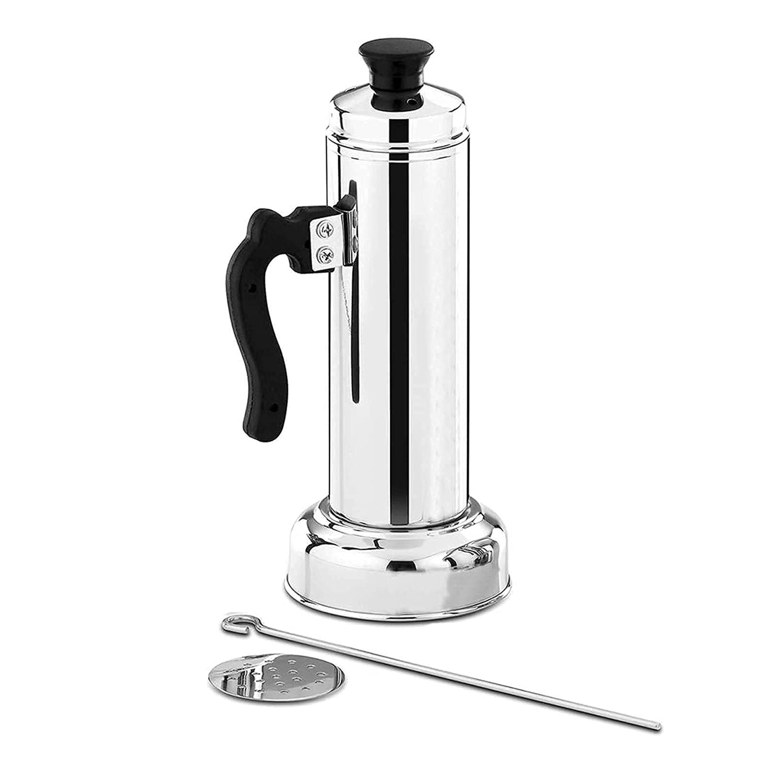 5311 Puttu Maker With Steamer Plate Metal Stick Black Plastic Handle Silver Lid  Puttu Maker Set  To Use With Pressure Cooker Top Food Grade Stainless Steel 5311 Puttu Maker With Steamer Plate Metal Stick Black Plastic Handle Silver Lid  Puttu Maker Set  To Use With Pressure Cooker Top Food Grade Stainless Steel
